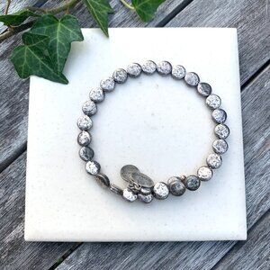 Alex and Ani – Vintage Sixty-Six Metallic Pebble Beaded Bangle - Silver Finish